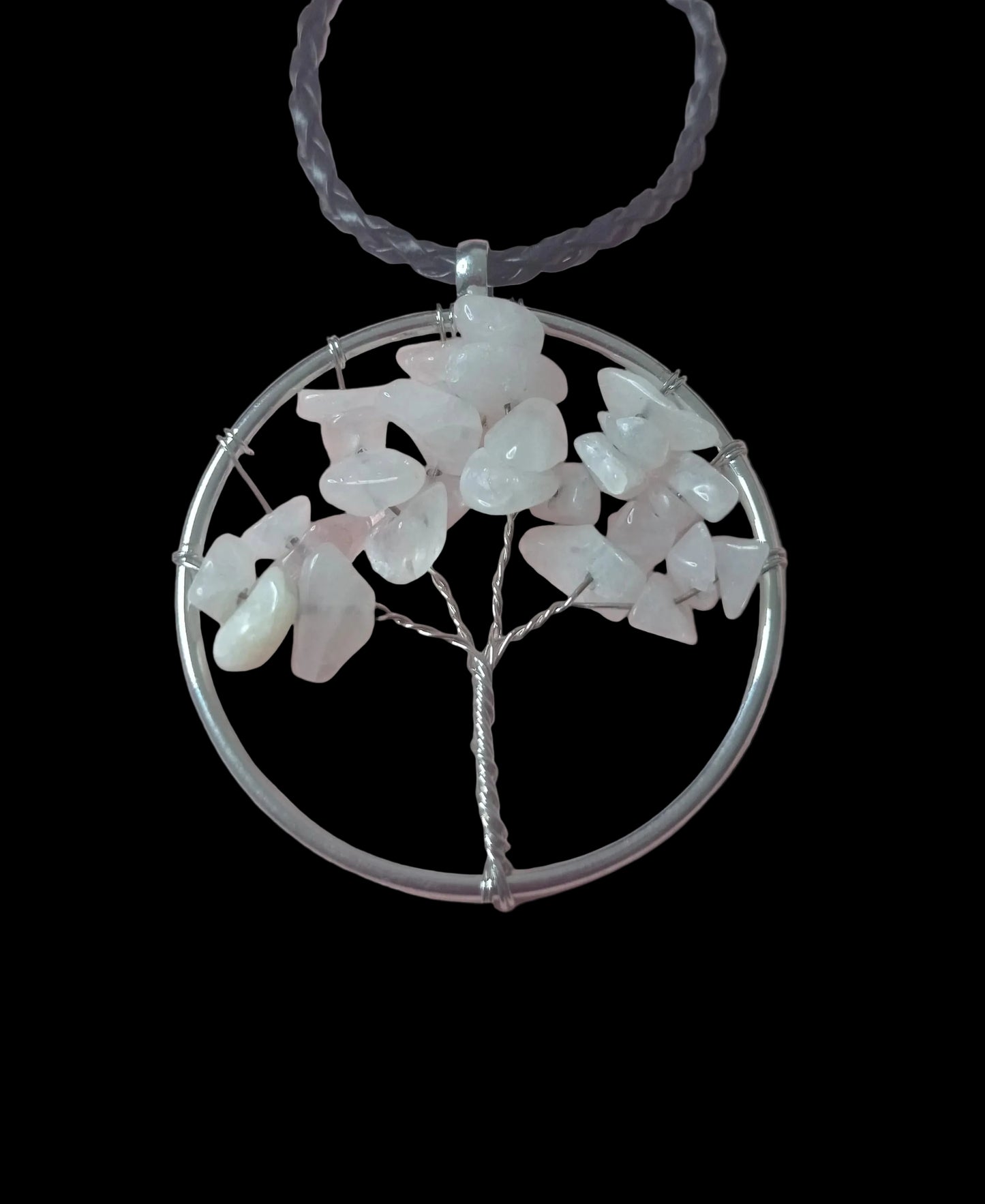 Rose Quartz Tree of Life Necklace