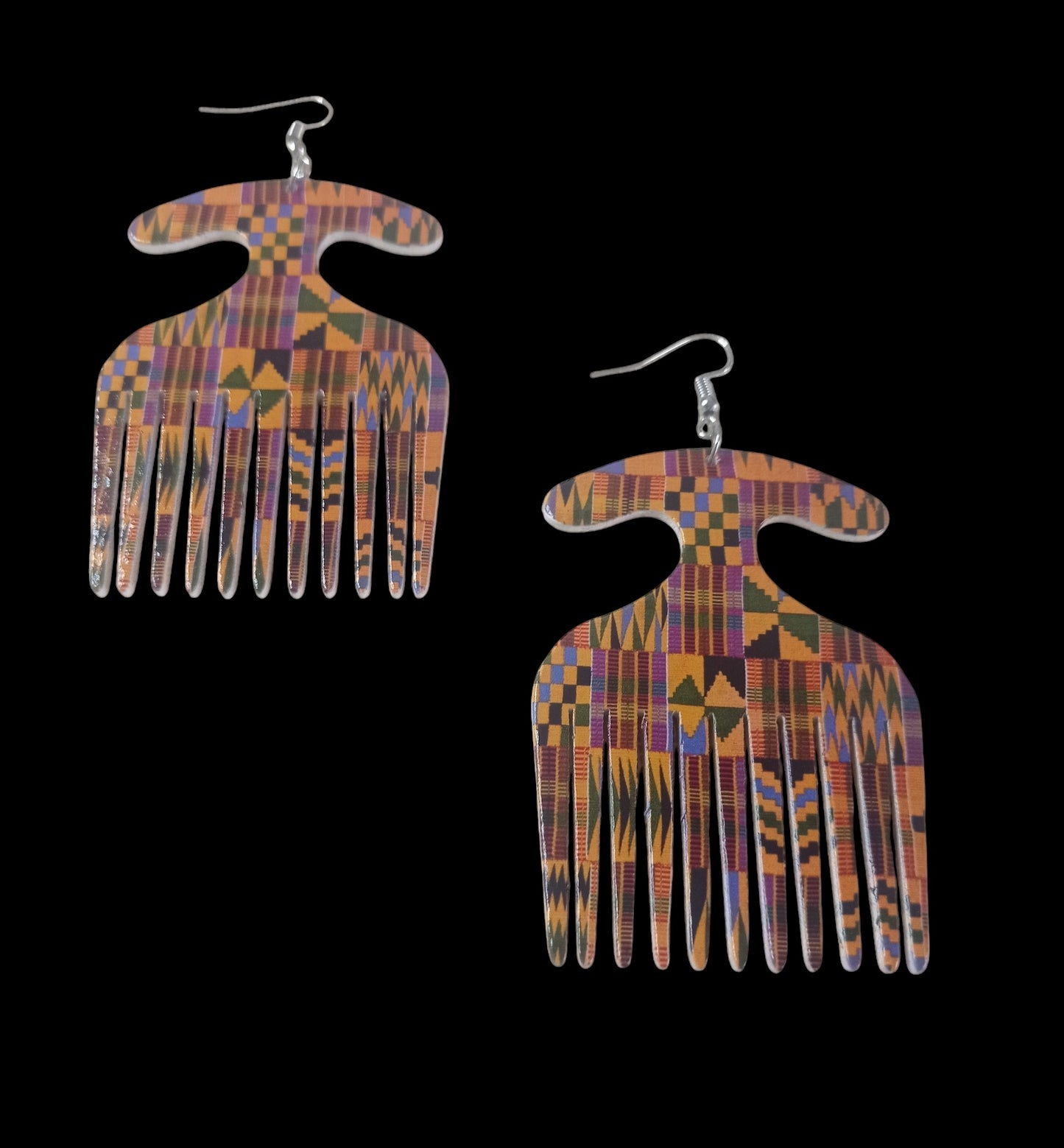 Kente Duafe Comb Earrings