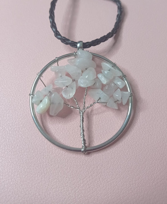 Rose Quartz Tree of Life Necklace