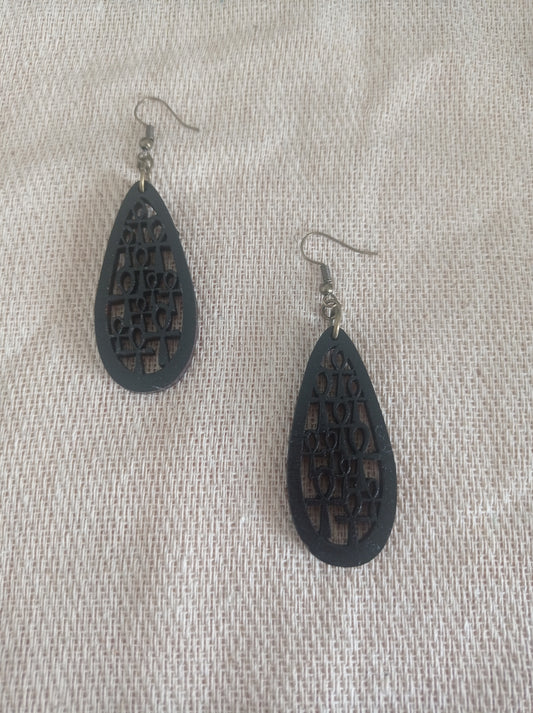 Black Ankh Earrings