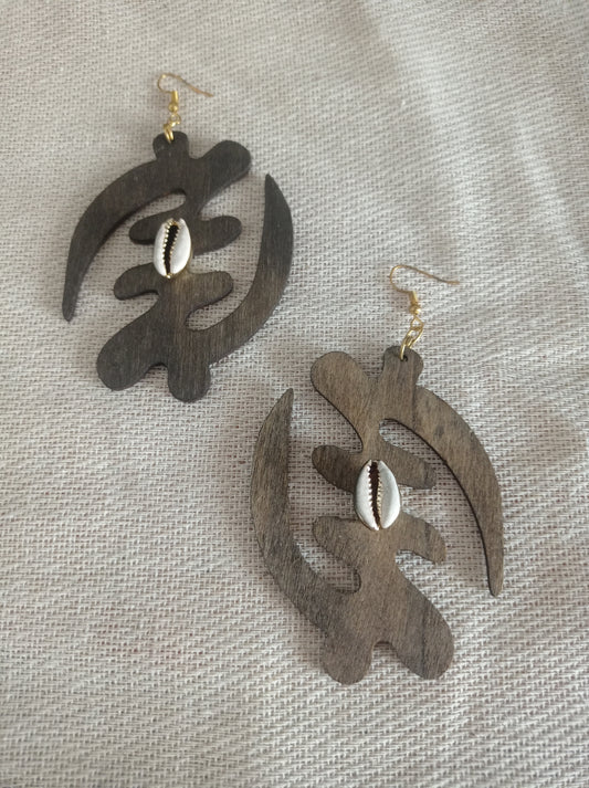 Gye Nyame Cowrie Earrings